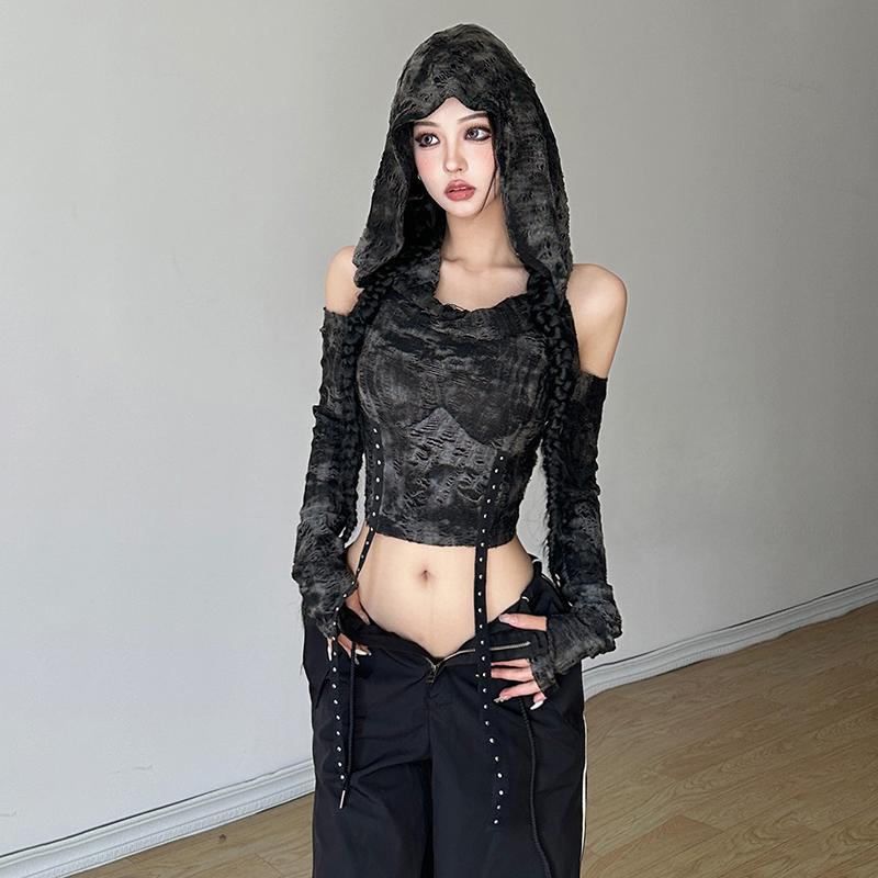 Kaos Lengan Panjang Model Off  - Street Fashion Y2K ulasan dan harga